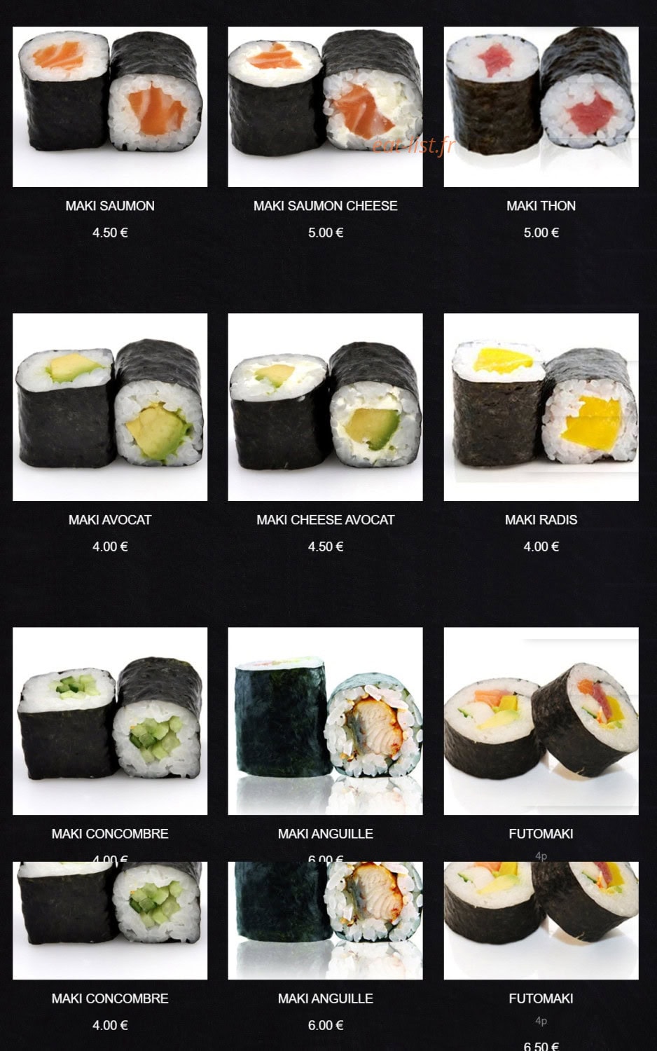 Sushi King — carte page 4