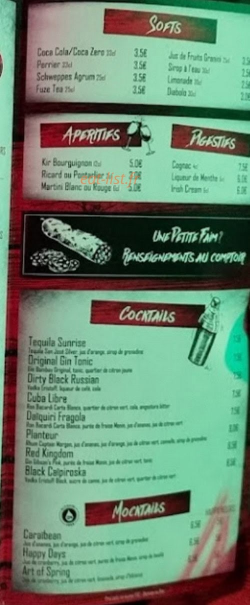 The Barbarian's Pub — carte page 3