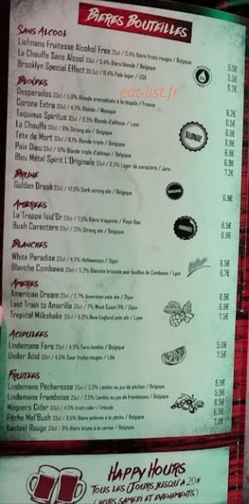 The Barbarian's Pub — carte page 1