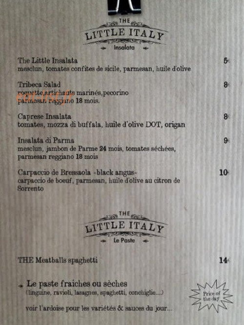 The Little Italy Shop — carte page 4