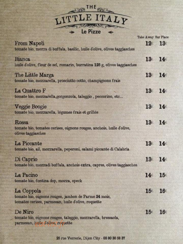 The Little Italy Shop — carte page 2
