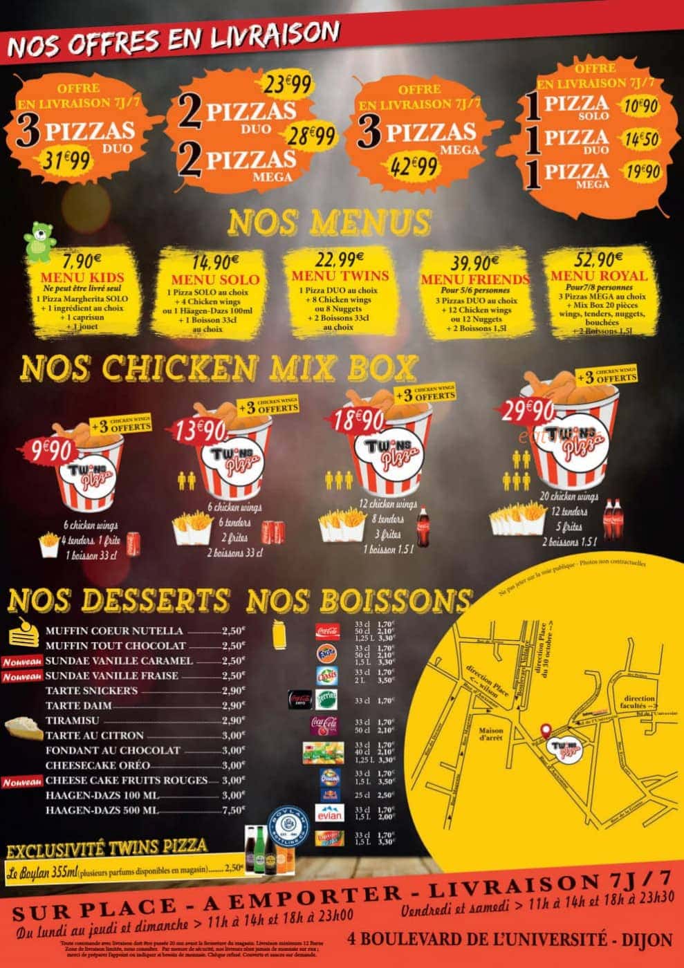 Twin's Pizza — carte page 6