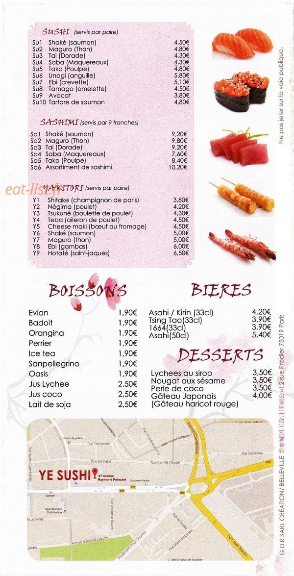 Ye Sushi — carte page 8