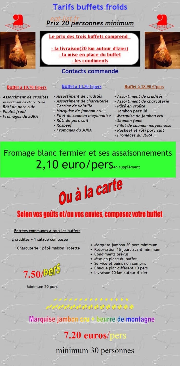 Aux Pieds de Cochon — carte page 1