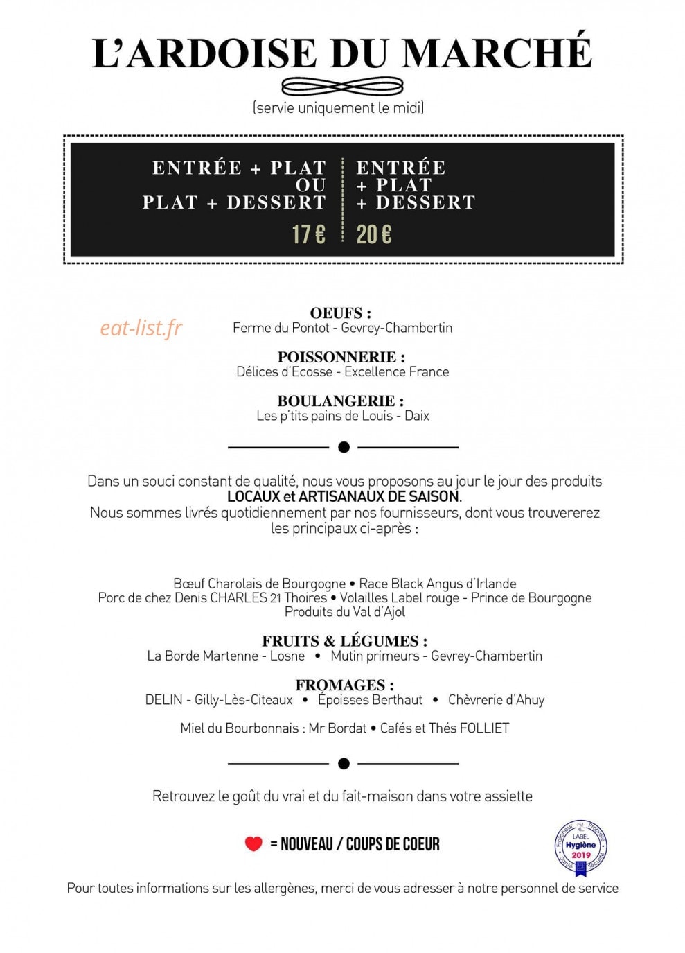 Colombo Restaurant - Traiteur — carte page 1