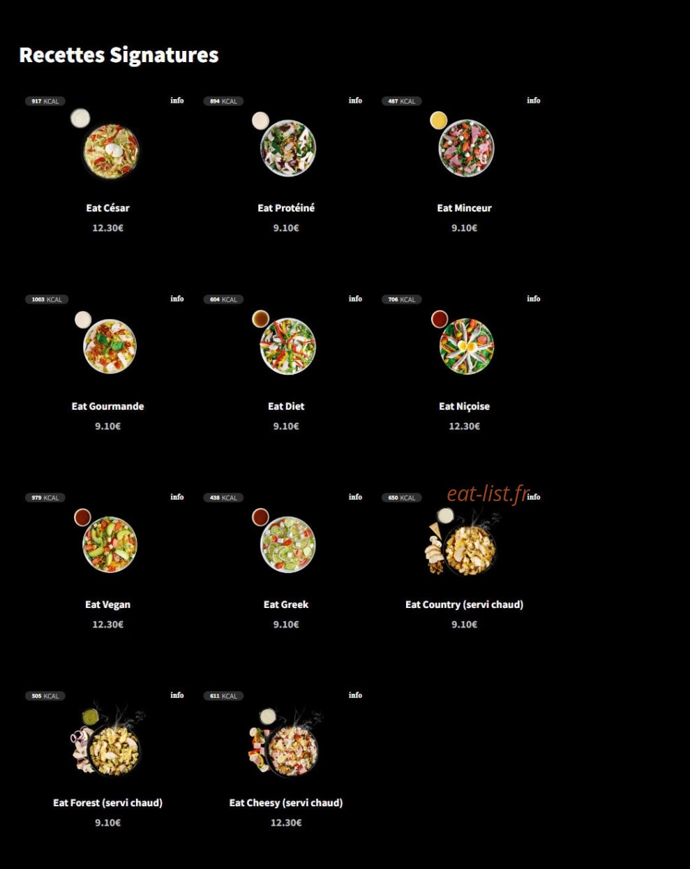 Eat Salad — carte page 12