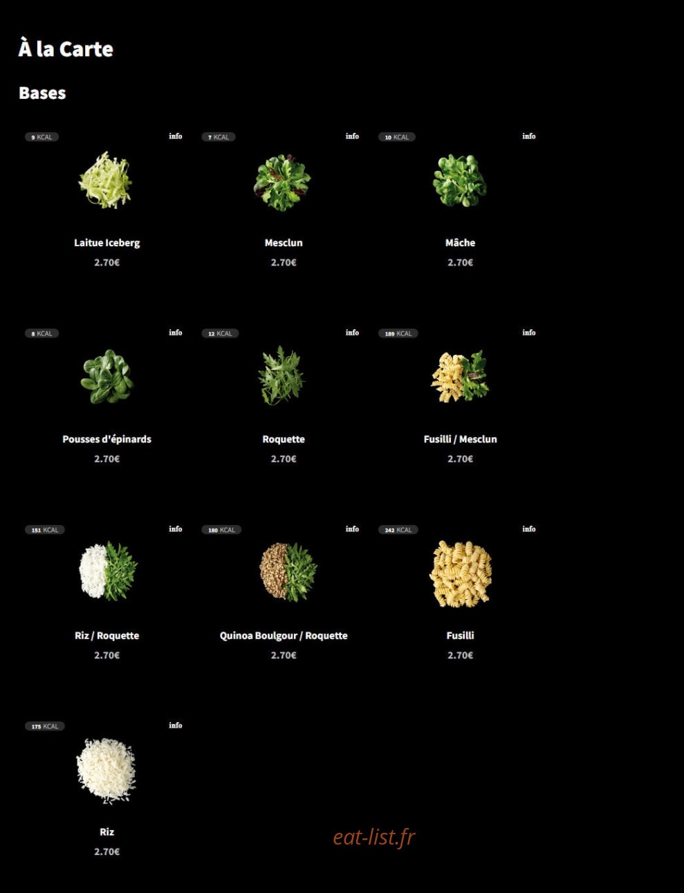 Eat Salad — carte page 2