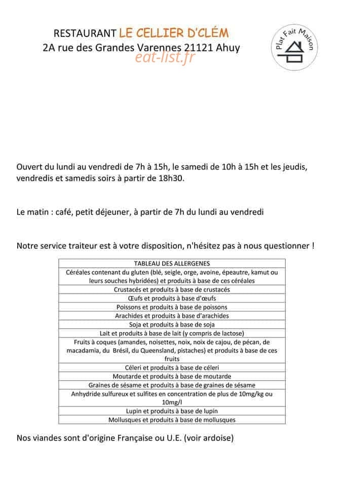 Le Cellier d'Clèm — carte page 1