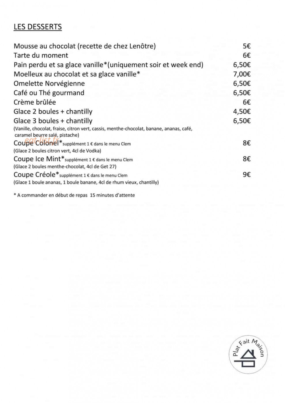 Le Cellier d'Clèm — carte page 5