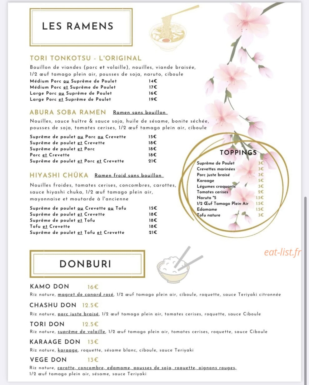 Ramen By Origine — carte page 2