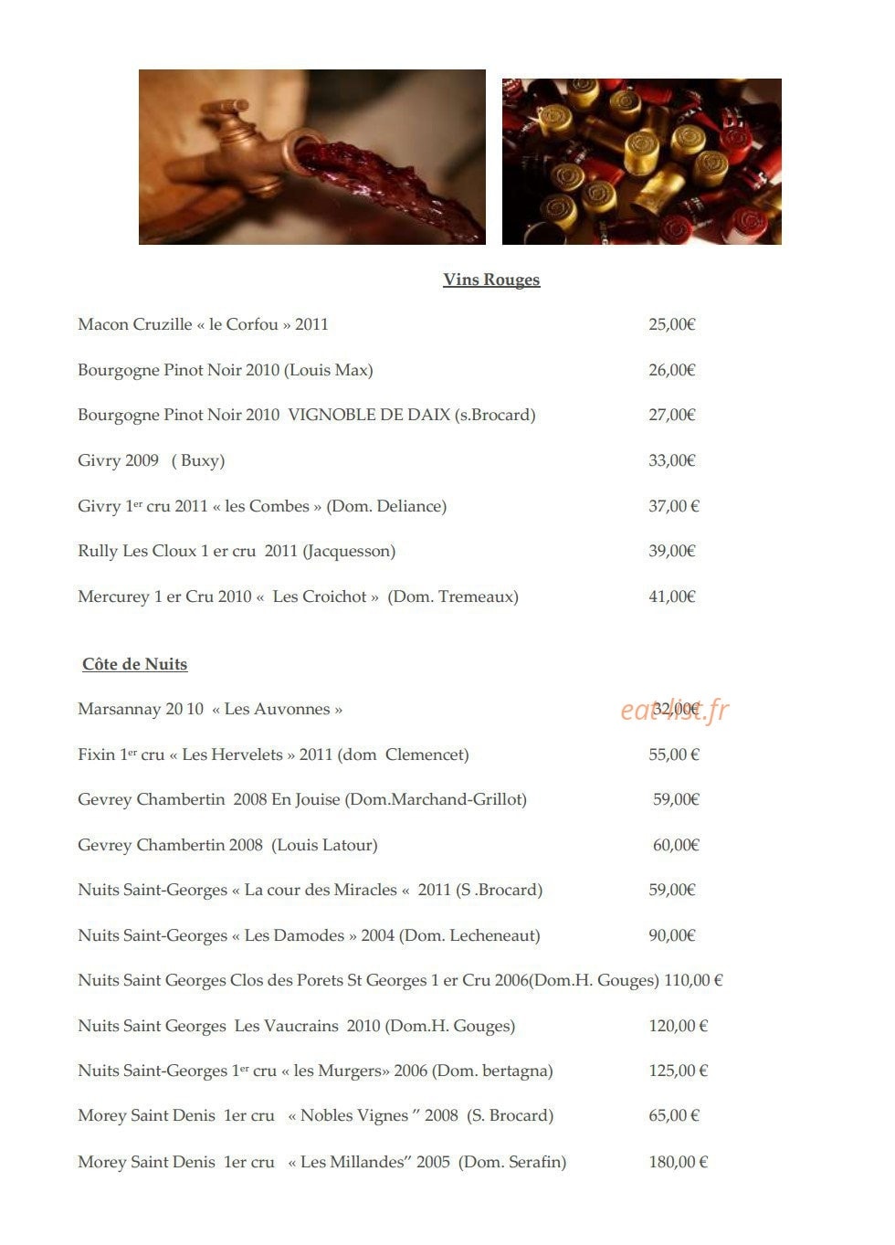 Restaurant Les Trois Ducs — carte page 18