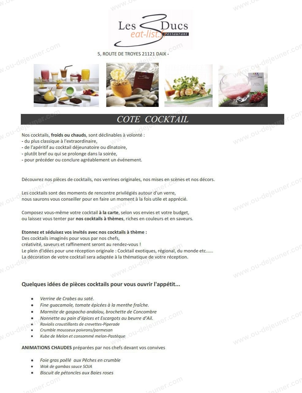 Restaurant Les Trois Ducs — carte page 4