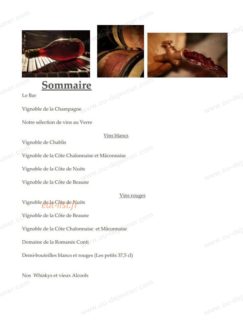 Restaurant Les Trois Ducs — carte page 11