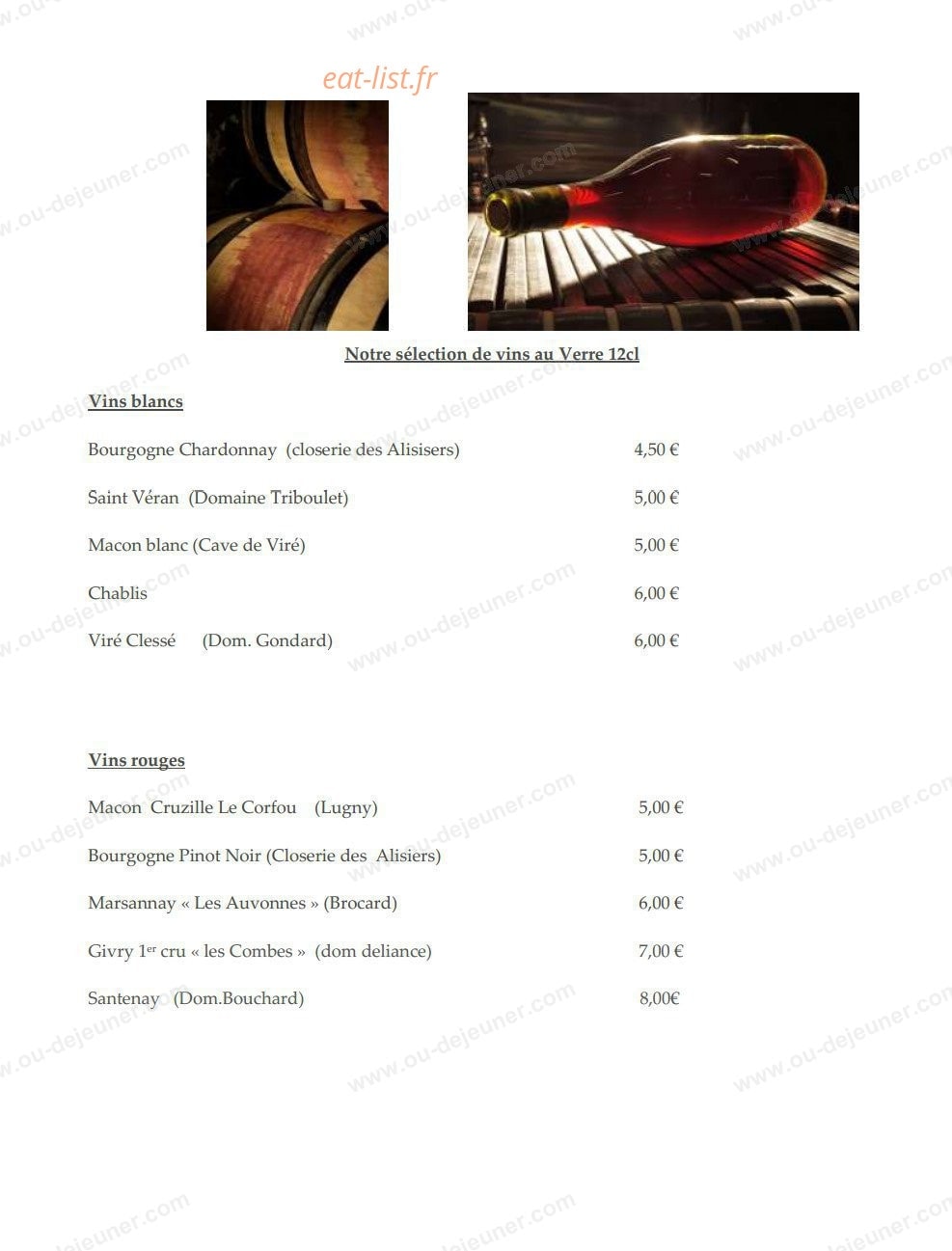 Restaurant Les Trois Ducs — carte page 14