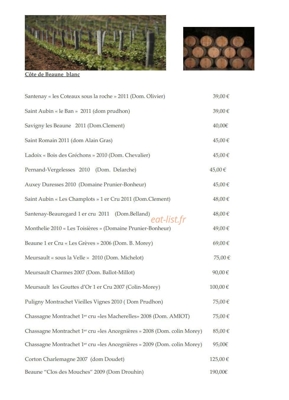 Restaurant Les Trois Ducs — carte page 17