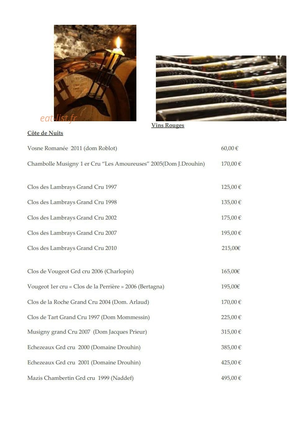 Restaurant Les Trois Ducs — carte page 19
