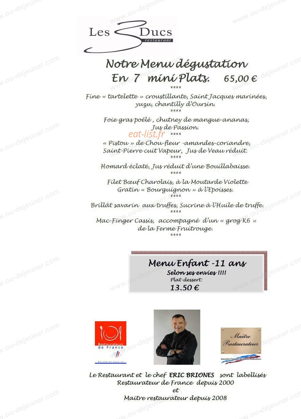 Restaurant Les Trois Ducs — carte page 8