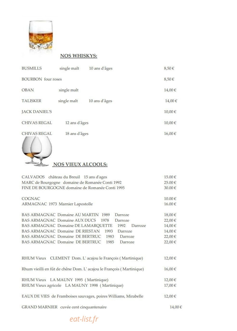 Restaurant Les Trois Ducs — carte page 24