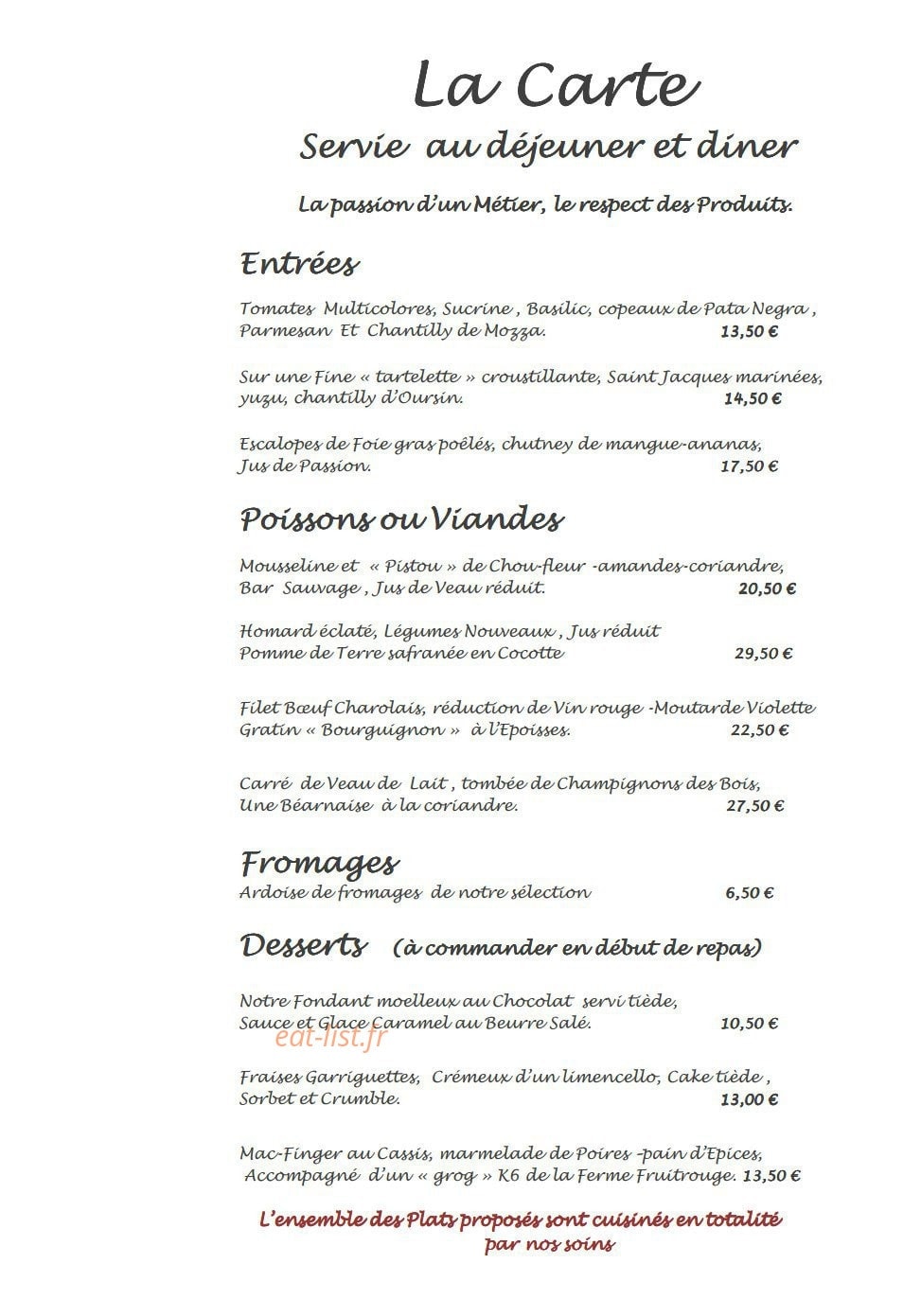 Restaurant Les Trois Ducs — carte page 7