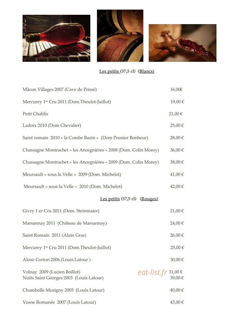 Restaurant Les Trois Ducs — carte page 23