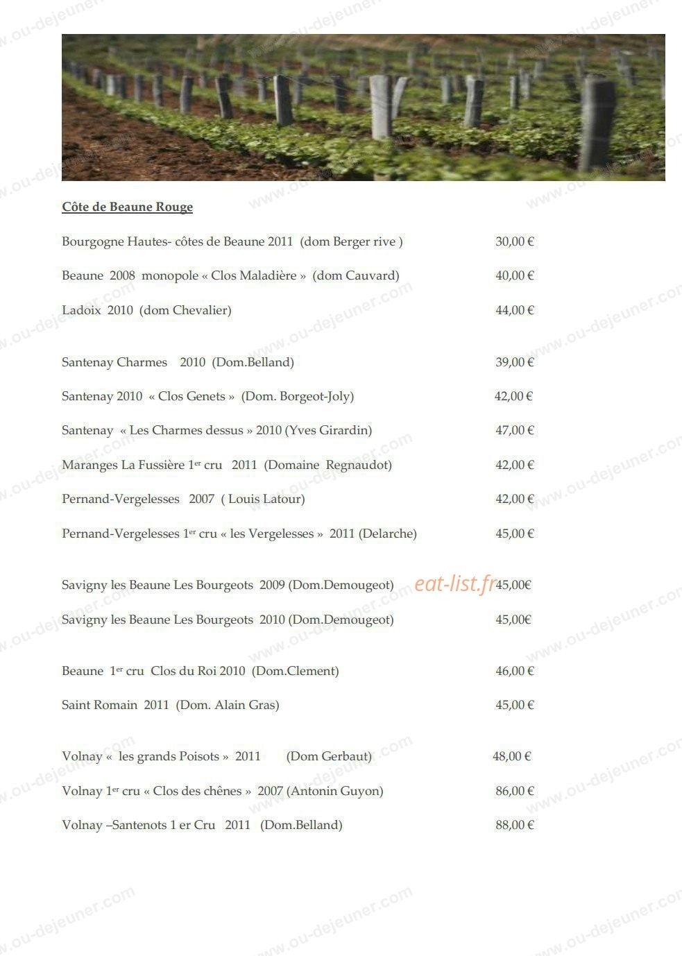 Restaurant Les Trois Ducs — carte page 20