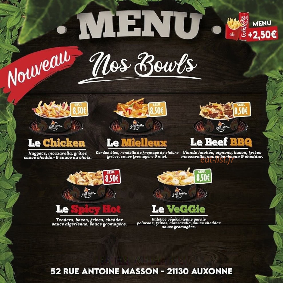 Grill House — carte page 1