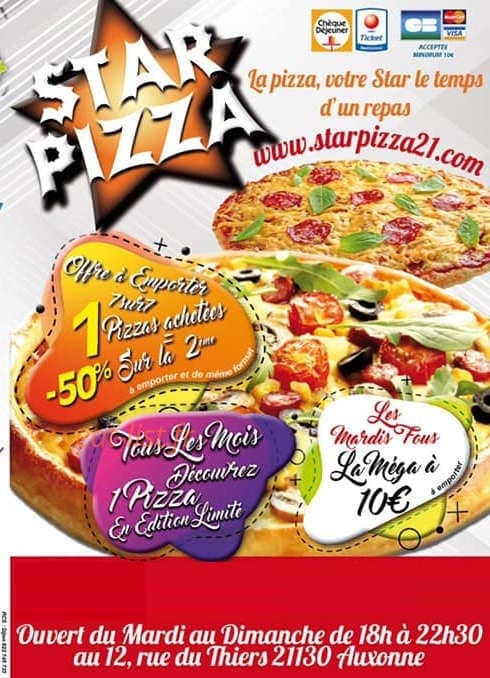 Star Pizza 21 — carte page 1