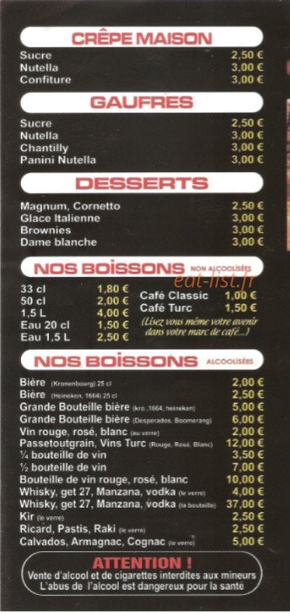 Délices de Byzance — carte page 4