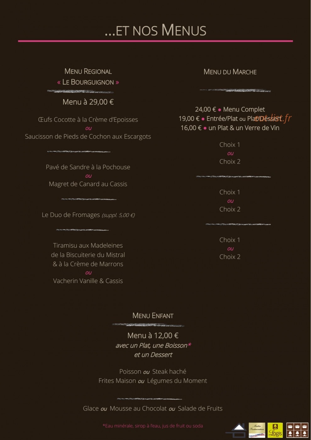 Hostellerie d'Aussois — carte page 2