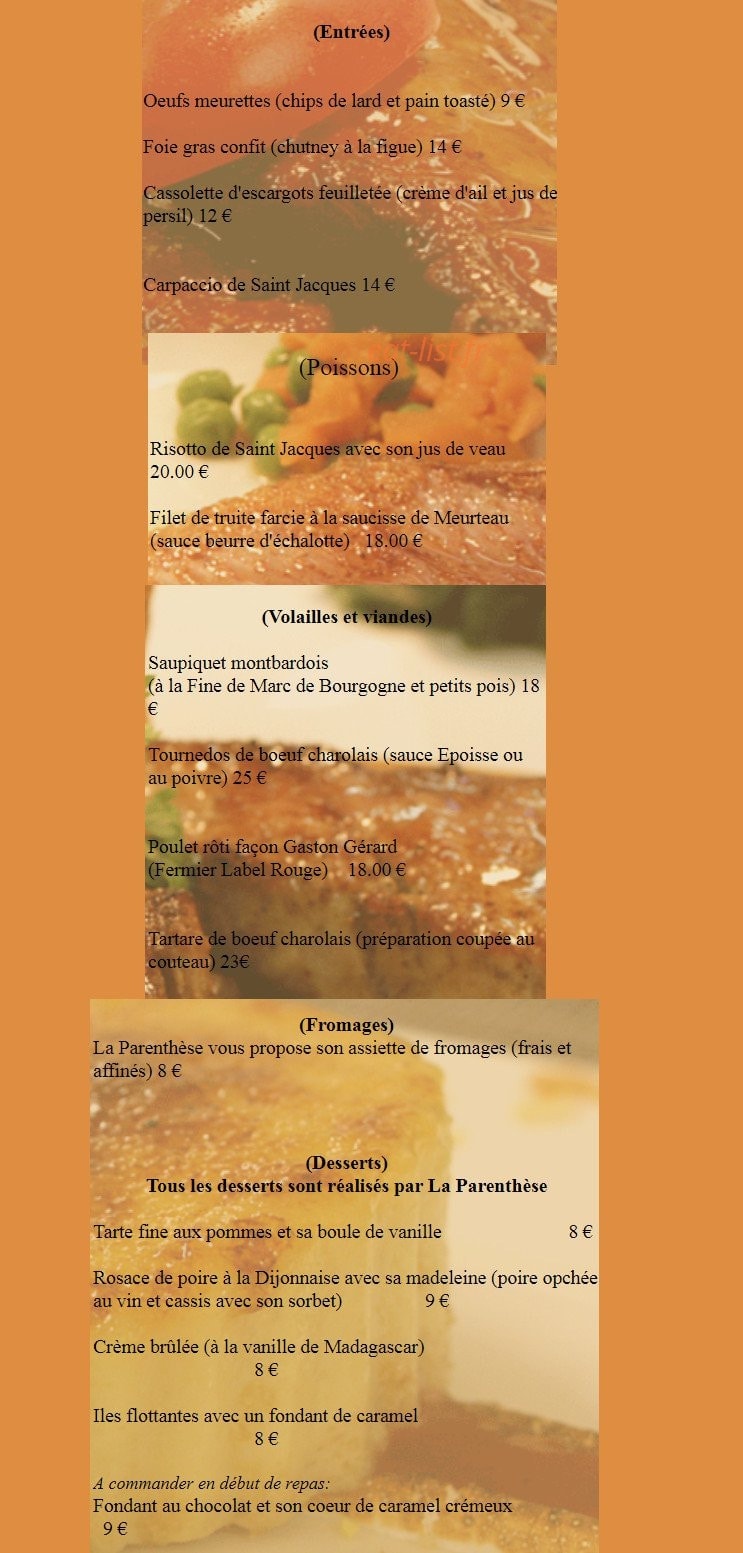 La Parenthese — carte page 1