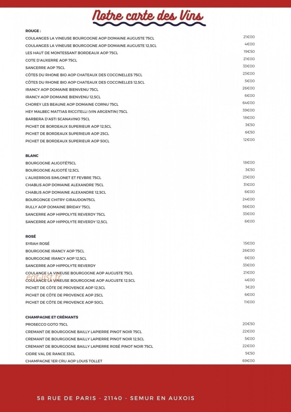 La table 5 — carte page 12