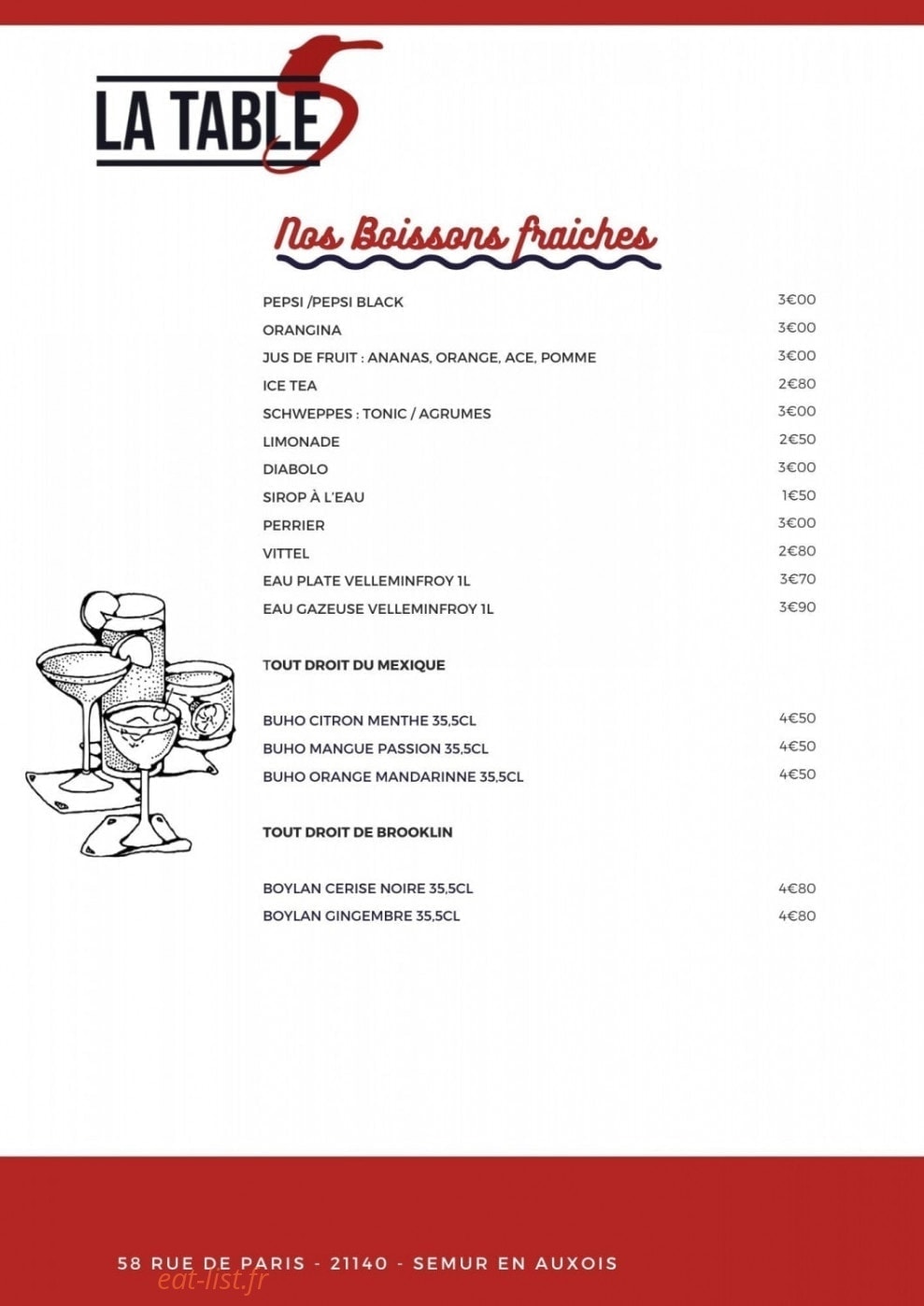 La table 5 — carte page 11
