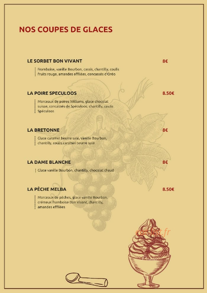 Restaurant Bon Vivant — carte page 5