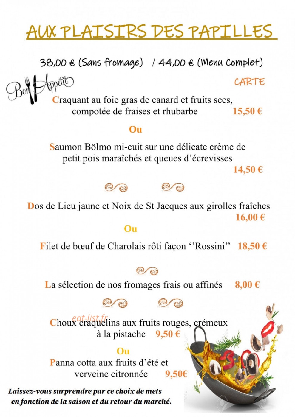 Auberge du Cheval Blanc — carte page 2