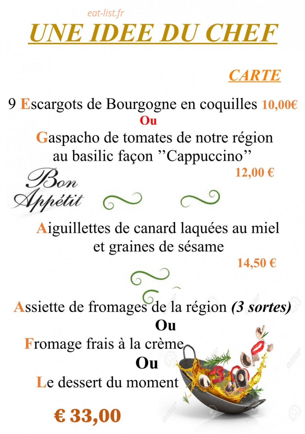 Auberge du Cheval Blanc — carte page 1