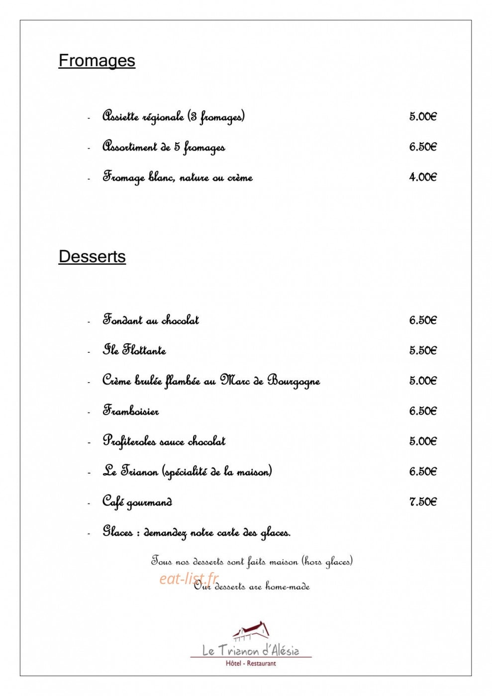 Le Trianon d'Alésia — carte page 4