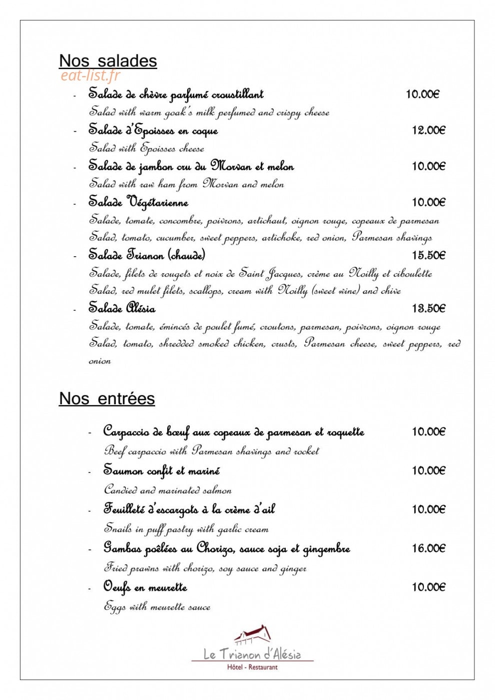 Le Trianon d'Alésia — carte page 2