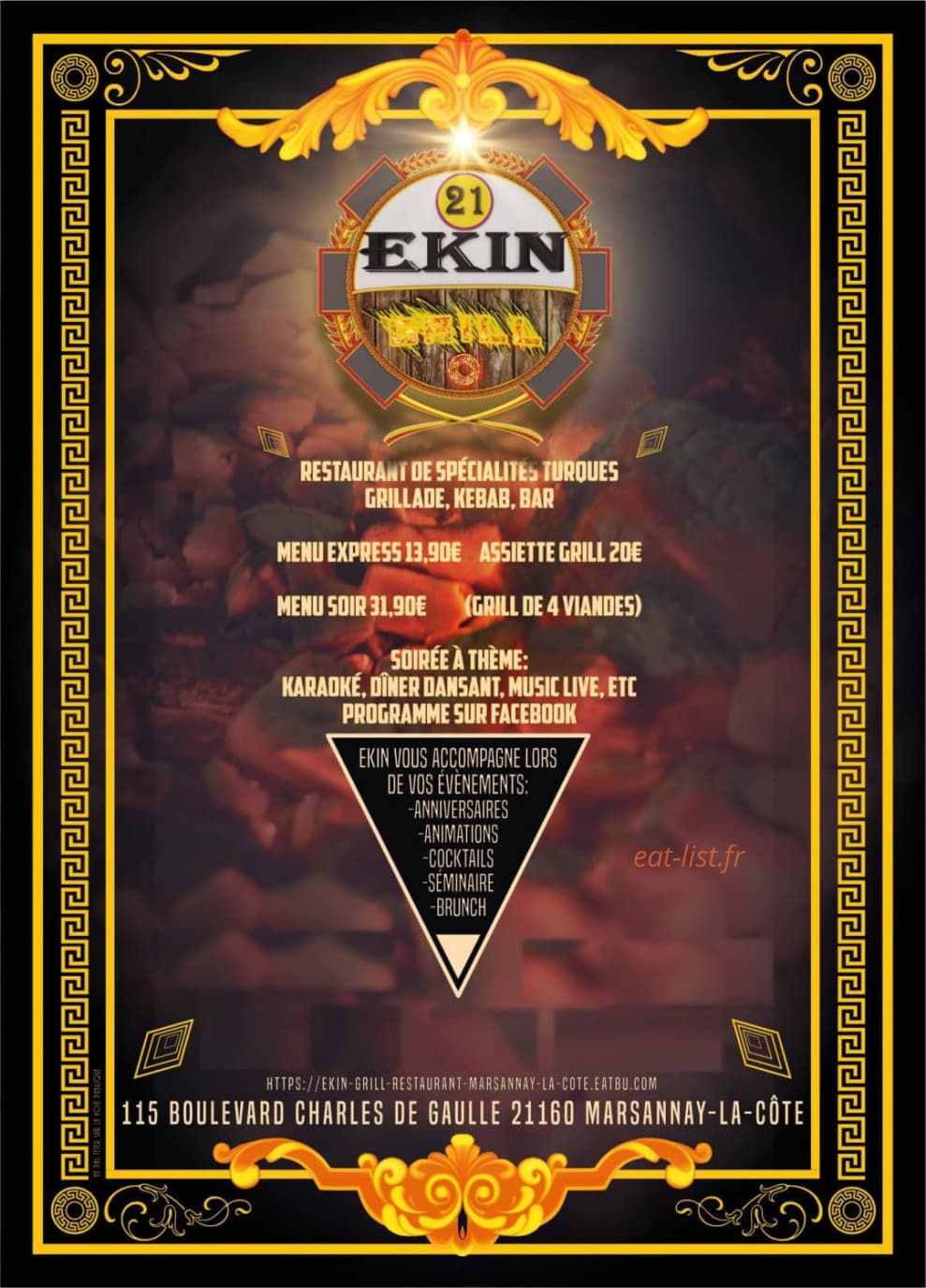 Ekin grill — carte page 1