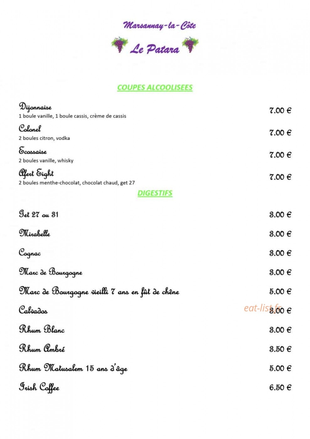 Le patara — carte page 7