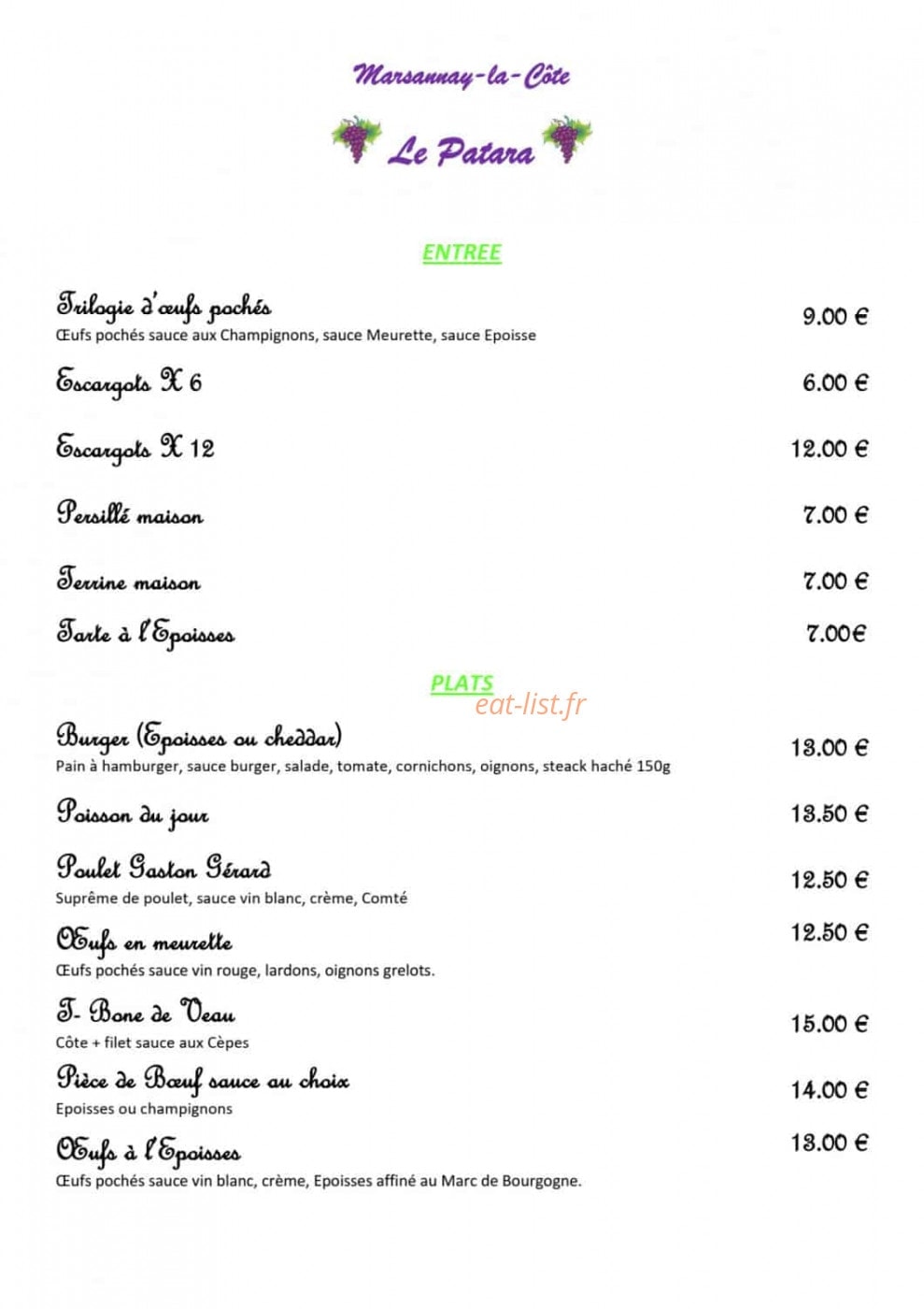 Le patara — carte page 5