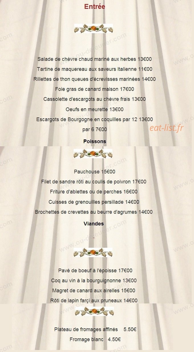 Auberge du Paradis — carte page 3