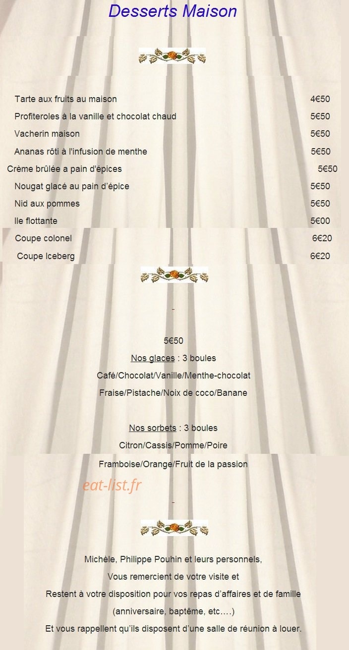 Auberge du Paradis — carte page 4