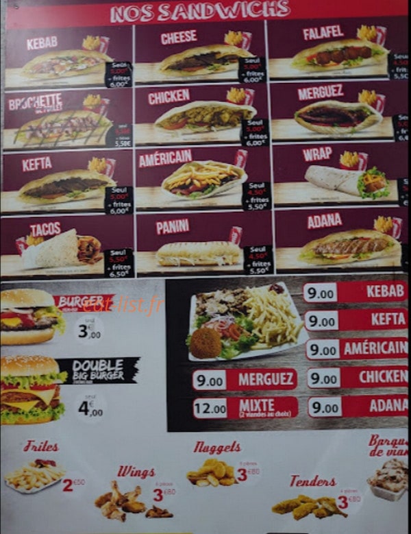 Sofra Kebab — carte page 3