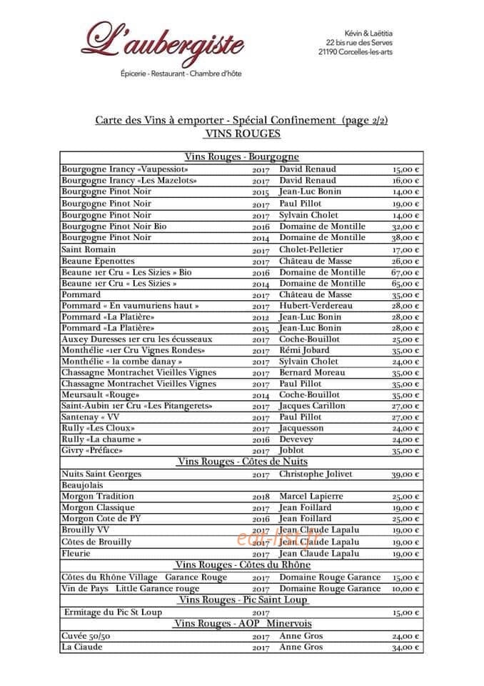 L'Aubergiste — carte page 1