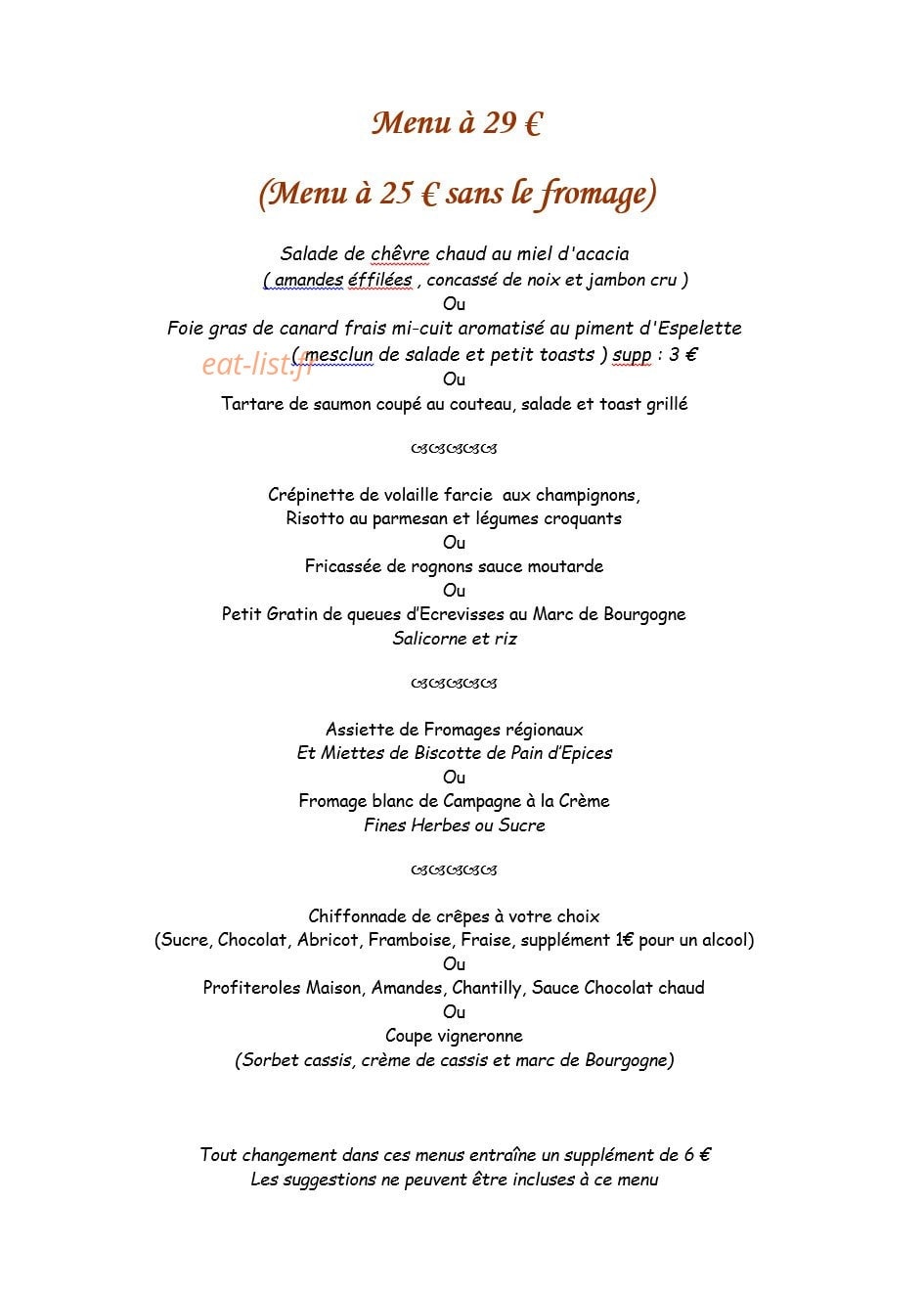 L'auberge du vieux vigneron — carte page 5