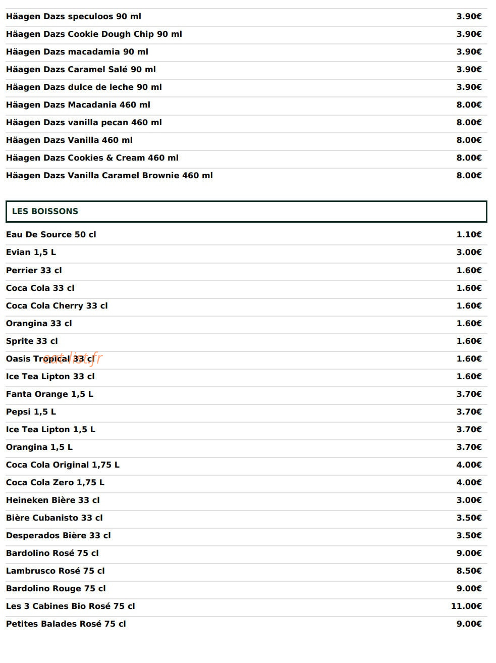 Le Kiosque à Pizzas — carte page 6