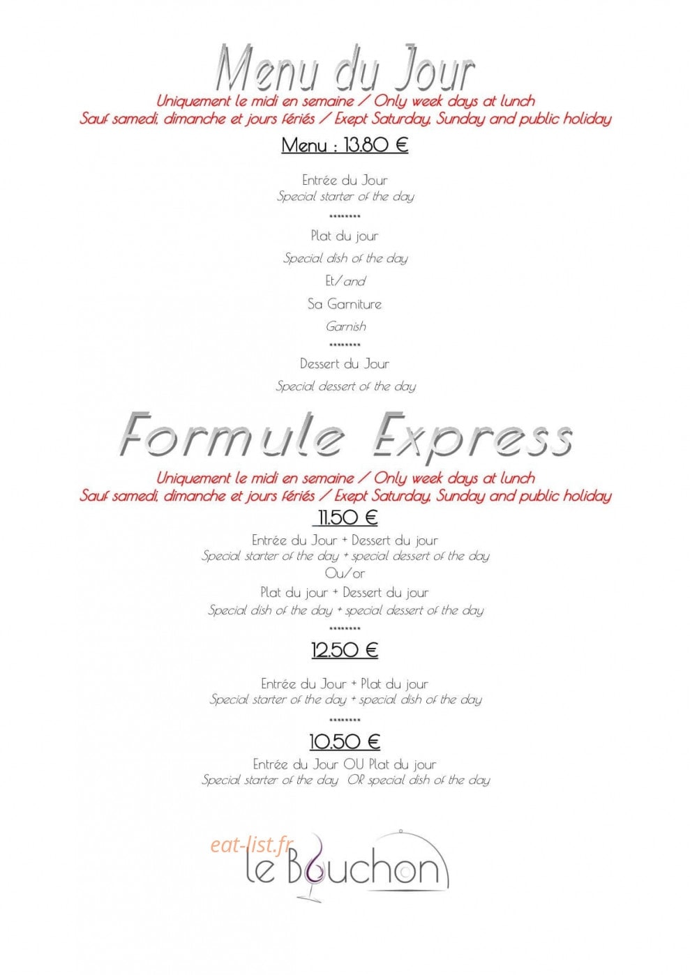 Le Bouchon — carte page 3