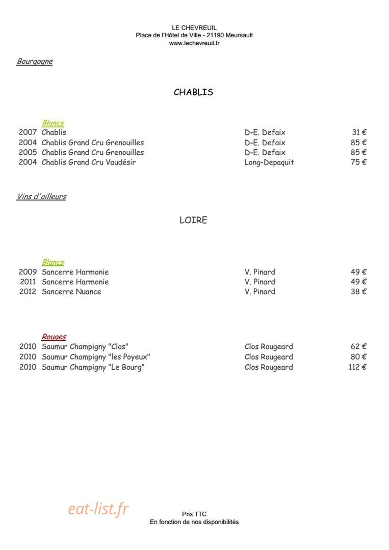 Le Chevreuil — carte page 15