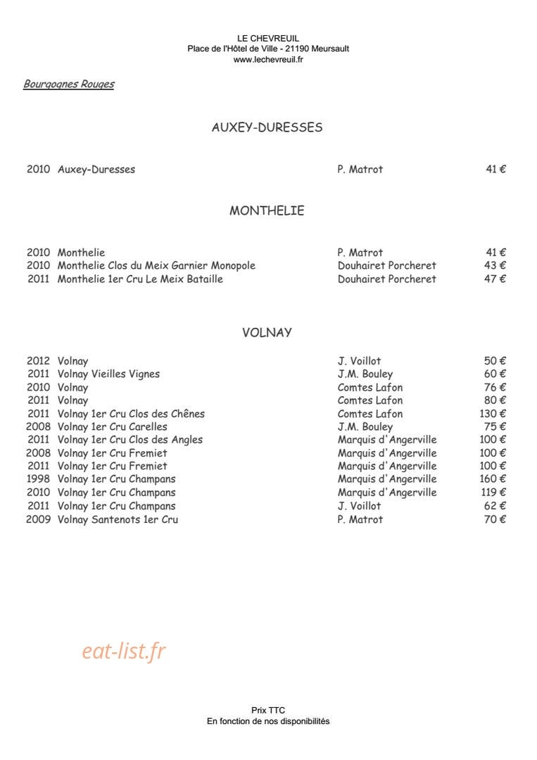 Le Chevreuil — carte page 10