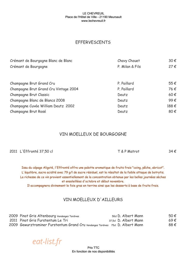 Le Chevreuil — carte page 18